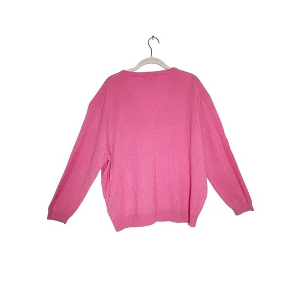 J.Crew Cashmere Relaxed V-Neck Sweater in Pink - Sz M - Picture 3 of 5